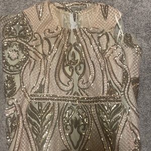 Size 8 Blush and Gold Sequin Dress